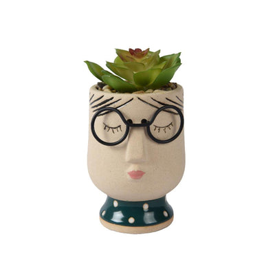 Decoris Kunstpflanze in Topfgesichtsgläsern H13,5cm