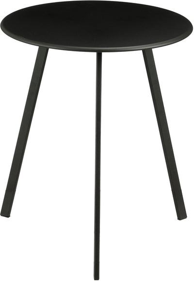 Mica-Dekorationssitz-Beistelltisch für den Außenbereich – runder Couchtisch – Pflanzentisch und Couchtisch – H45 x T38 cm – Eisen – Schwarz