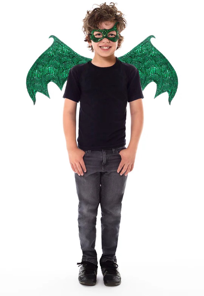 Kleine Abenteuer – grüner Drache – Flügelmasken-Set