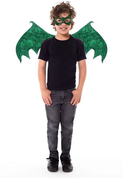Kleine Abenteuer – grüner Drache – Flügelmasken-Set
