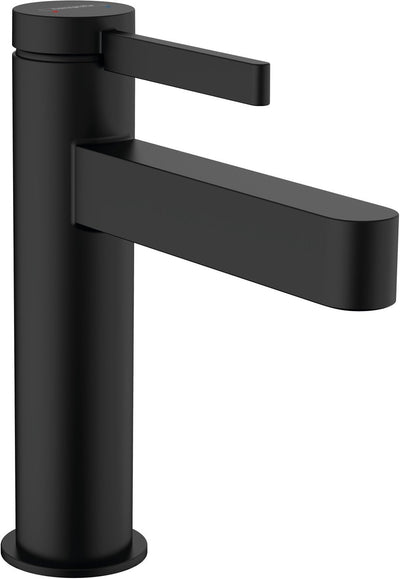 Hansgrohe finoris – Waschtisch-Mischbatterie – Einhebelbedienung – mit Ablassschraube – 110 mm – mattschwarz