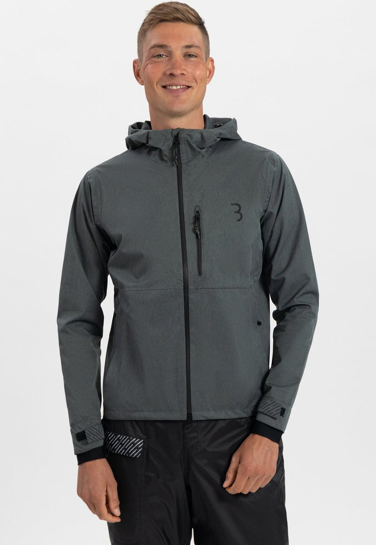 BBB Cycling Rainshield Explorer Regenmantel – Damen- und Herren-Regenanzug – wasserabweisend – Grau – Größe M – BBW-450