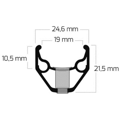 Ryde Velg Zac 2000 28 622 x 19C Aluminium 32 Löcher 14g Schwarz