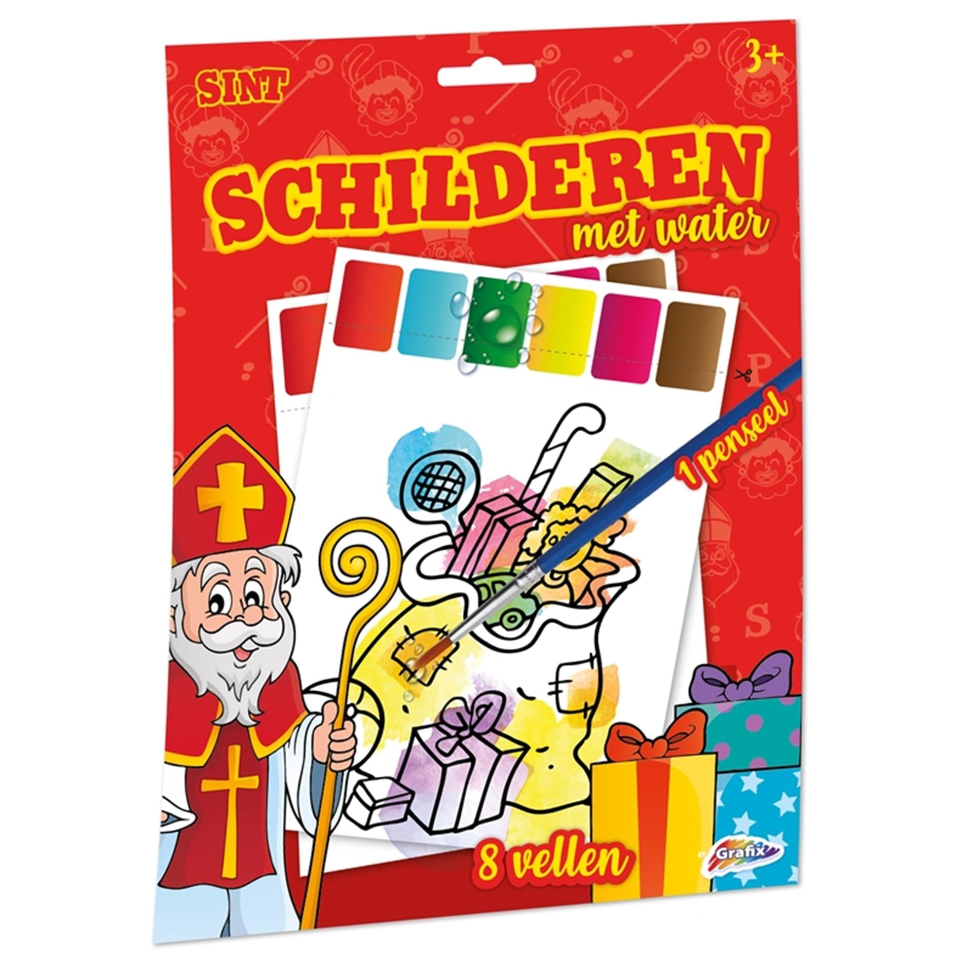 Kreative Handwerksgruppenmalerei mit Wasser Sinterklaas