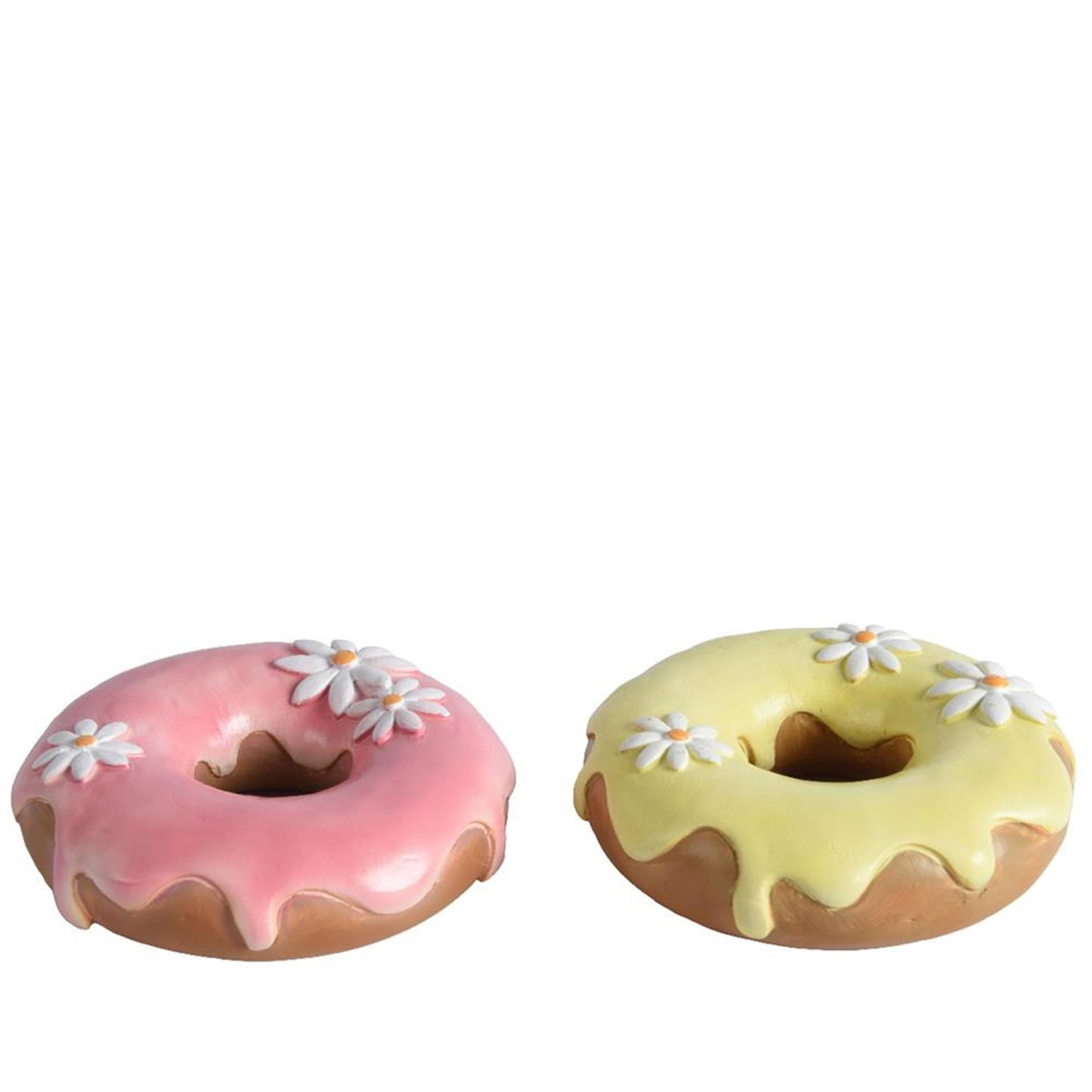 Decoris-Skulptur Donut aus Polyresin, Durchmesser 9,5 cm