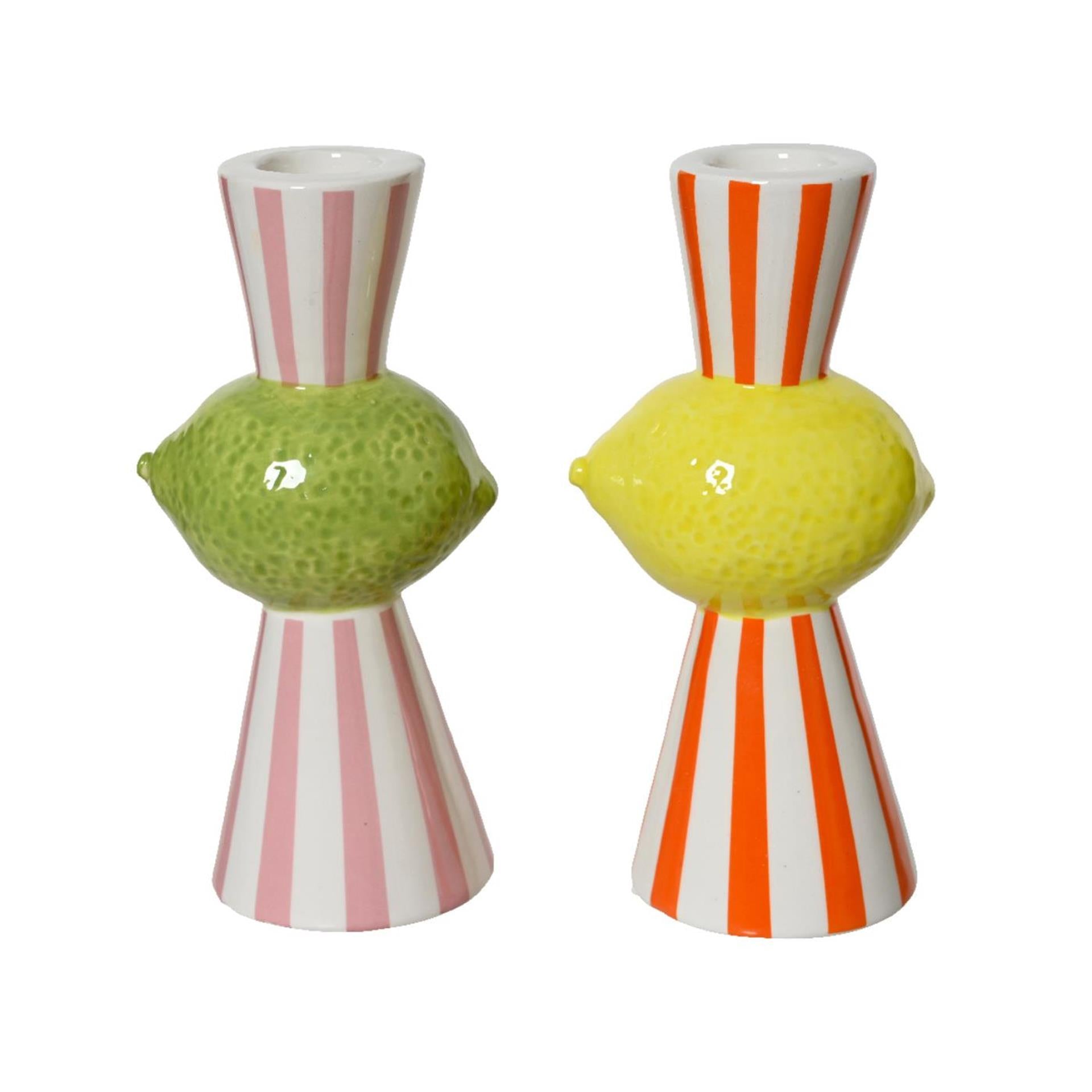 Decoris Kerzenständer Frucht-Streifen H14,2cm