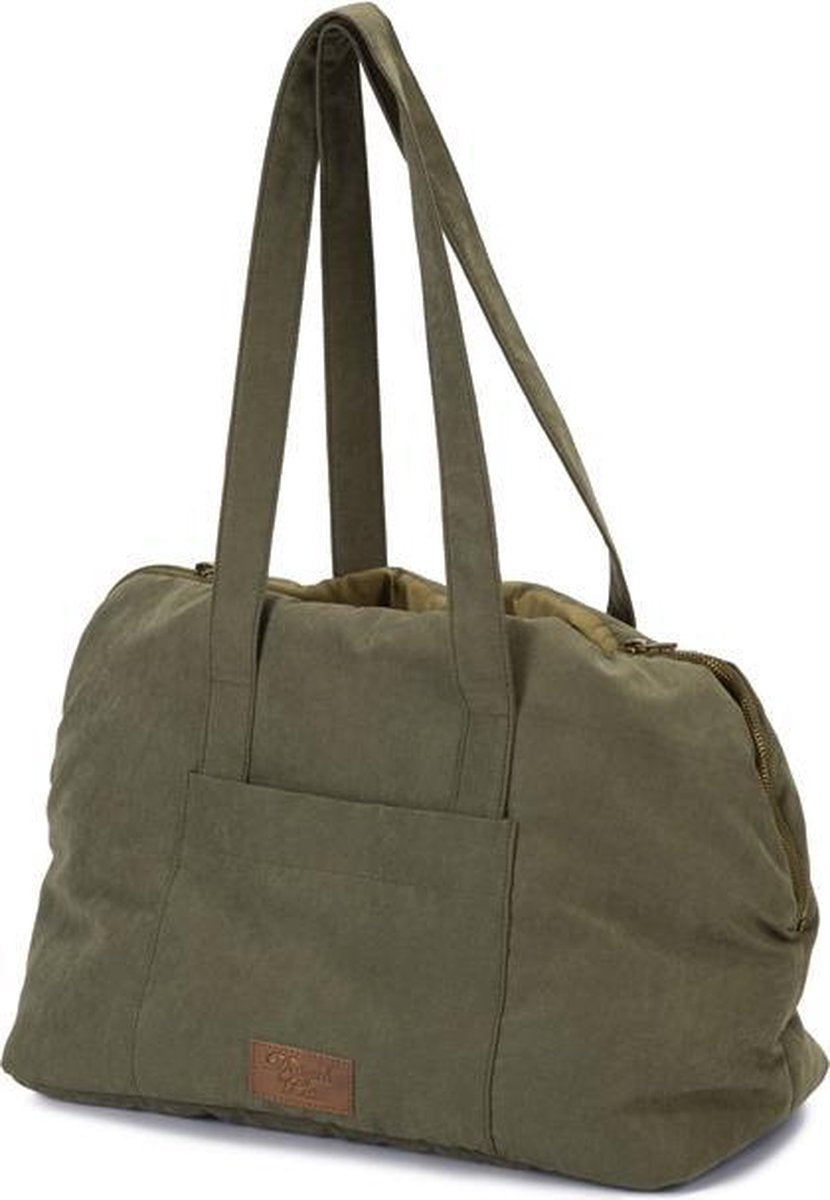 Entworfen von Lotte Bundu Hundetragetasche – Hundetasche – für kleine Hunde – fester Boden – grün – 40 x 20 x 28 cm