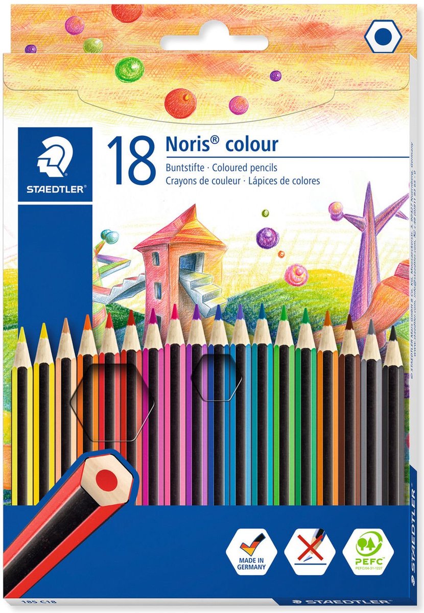 Staedtler Buntstifte Noris 17,5 cm Holz Graphit 18 Stück