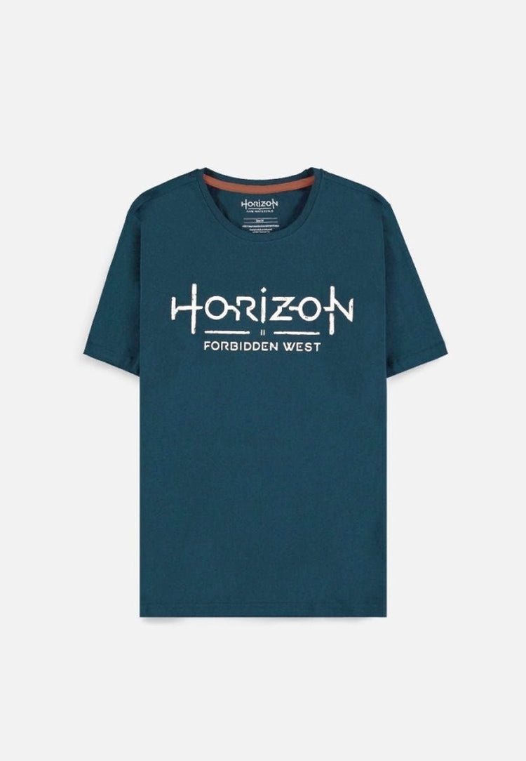 Difuzed Horizon Verbotener Westen – Logo-Herren-T-Shirt – 2XL – Blau