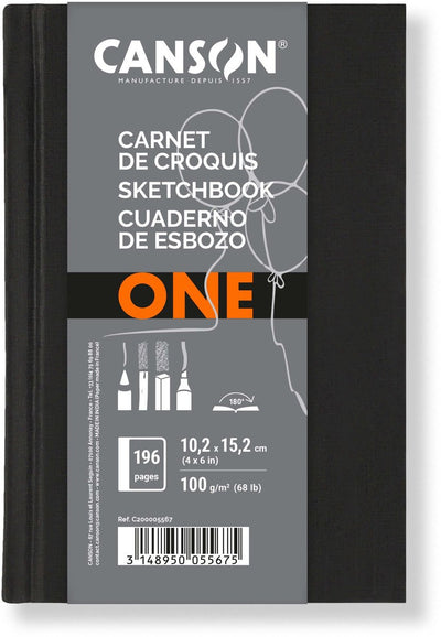 Zeichenblock Canson 10,1x15,2cm 100 Blatt schwarz