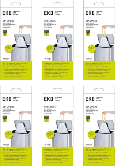 Eko - Abfallbeutel 3-6 ltr (a), (6x30 Stück) - - weiß - Abfallbeutel