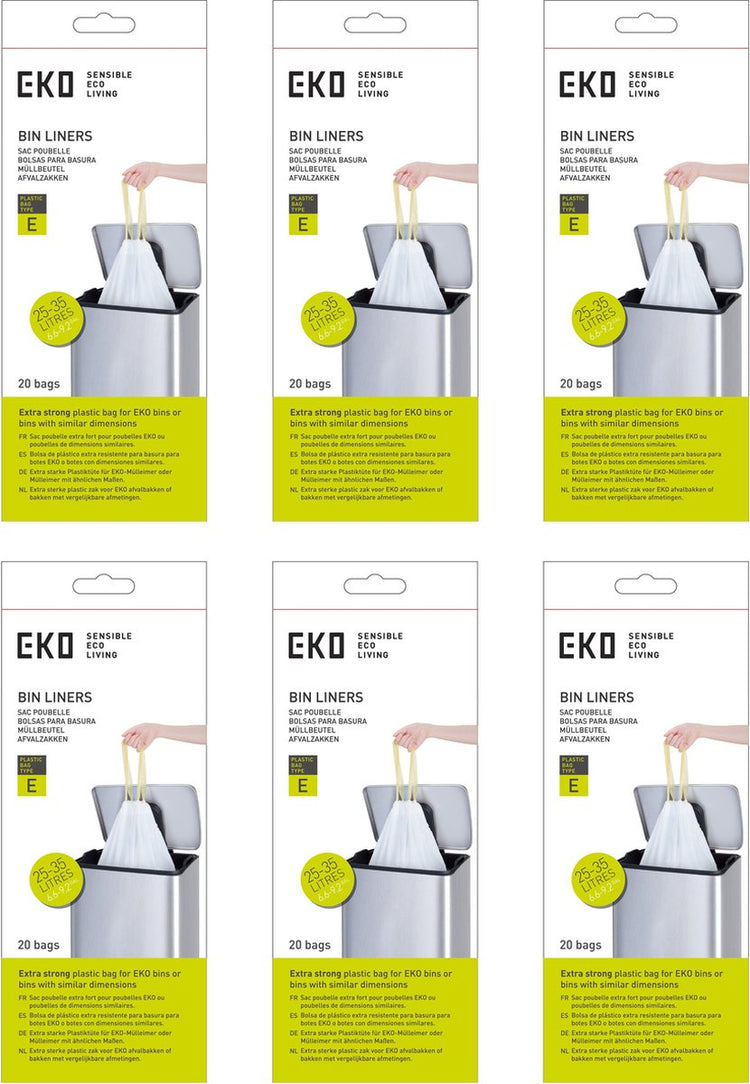 Eko - Abfallbeutel 3-6 ltr (a), (6x30 Stück) - - weiß - Abfallbeutel