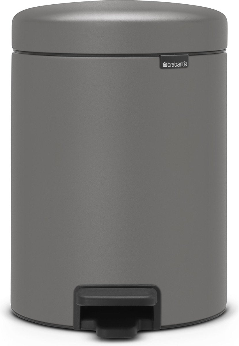 Brabantia Newicon Abfallbehälter – 5 Liter – Badezimmer – Mineralbetongrau