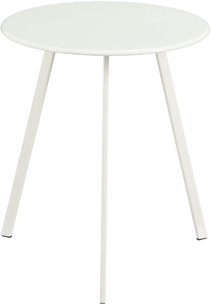 Mica Dekorationen M Seatle Beistelltisch für den Außenbereich – runder Couchtisch – Pflanzentisch und Couchtisch – H45 x T38 cm – Eisen – Weiß