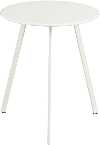 Mica Dekorationen M Seatle Beistelltisch für den Außenbereich – runder Couchtisch – Pflanzentisch und Couchtisch – H45 x T38 cm – Eisen – Weiß