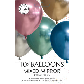Chromballons Assorti 10 Teile 30 cm