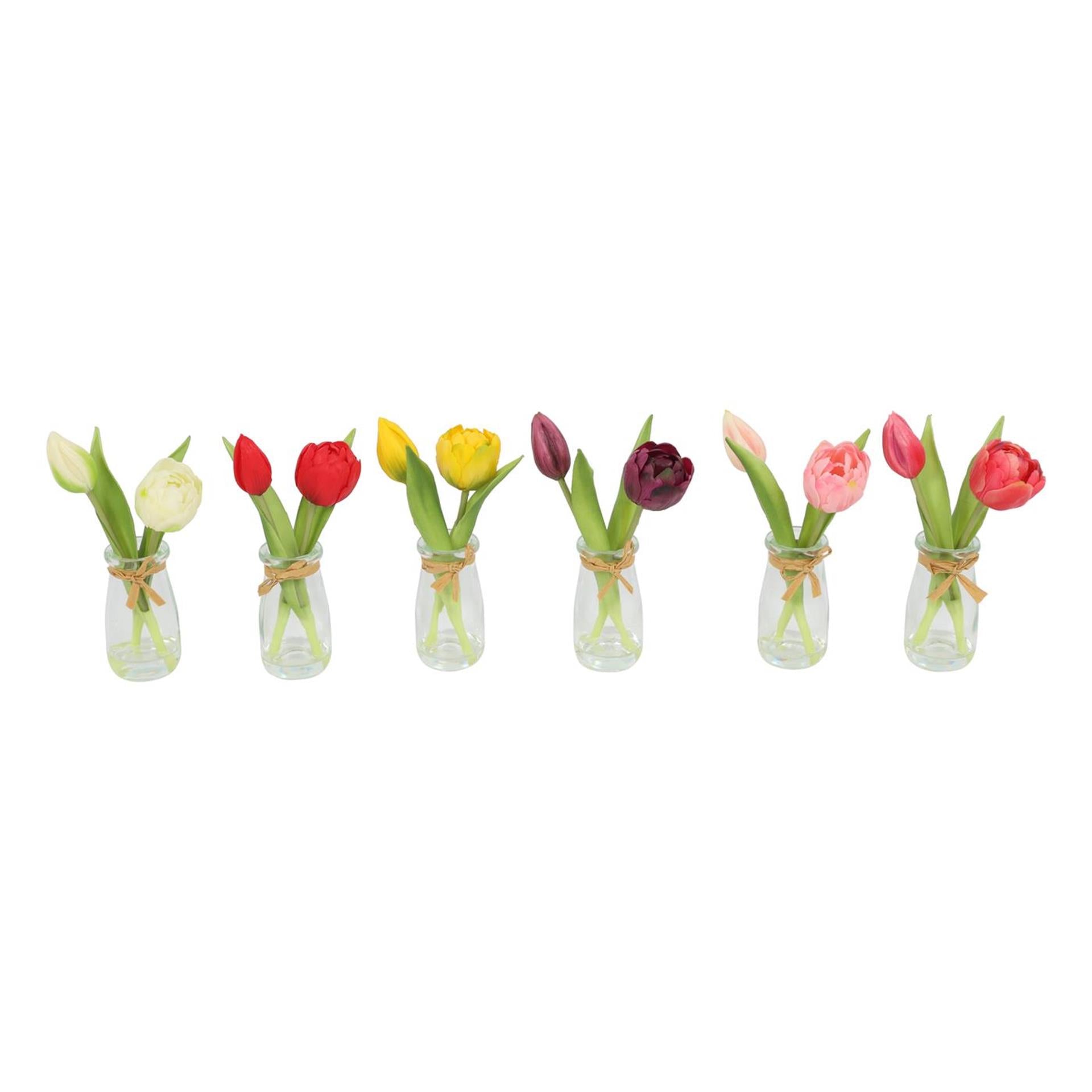 Countryfield Glasvase mit Tulpen 20x10x20cm