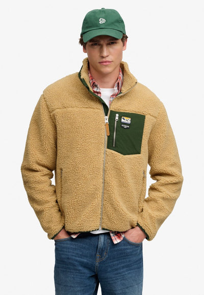Superdry – Mountain Fleece mit durchgehendem Reißverschluss – Herren – Kapuzenpullover