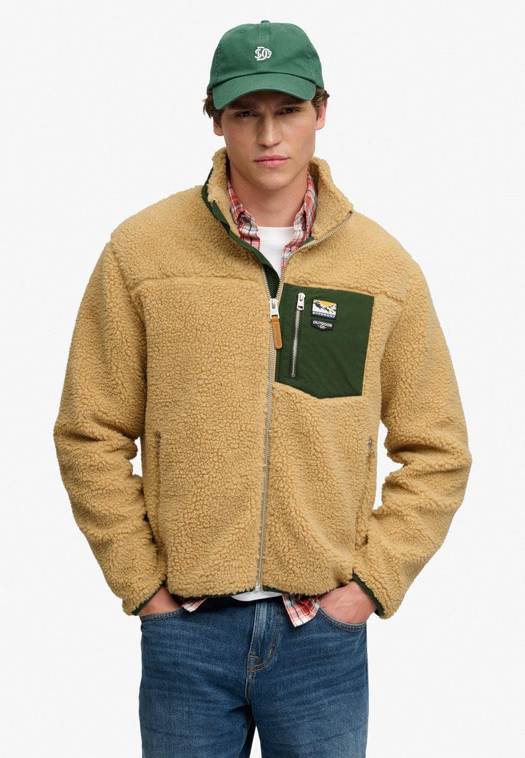 Superdry – Mountain Fleece mit durchgehendem Reißverschluss – Herren – Kapuzenpullover