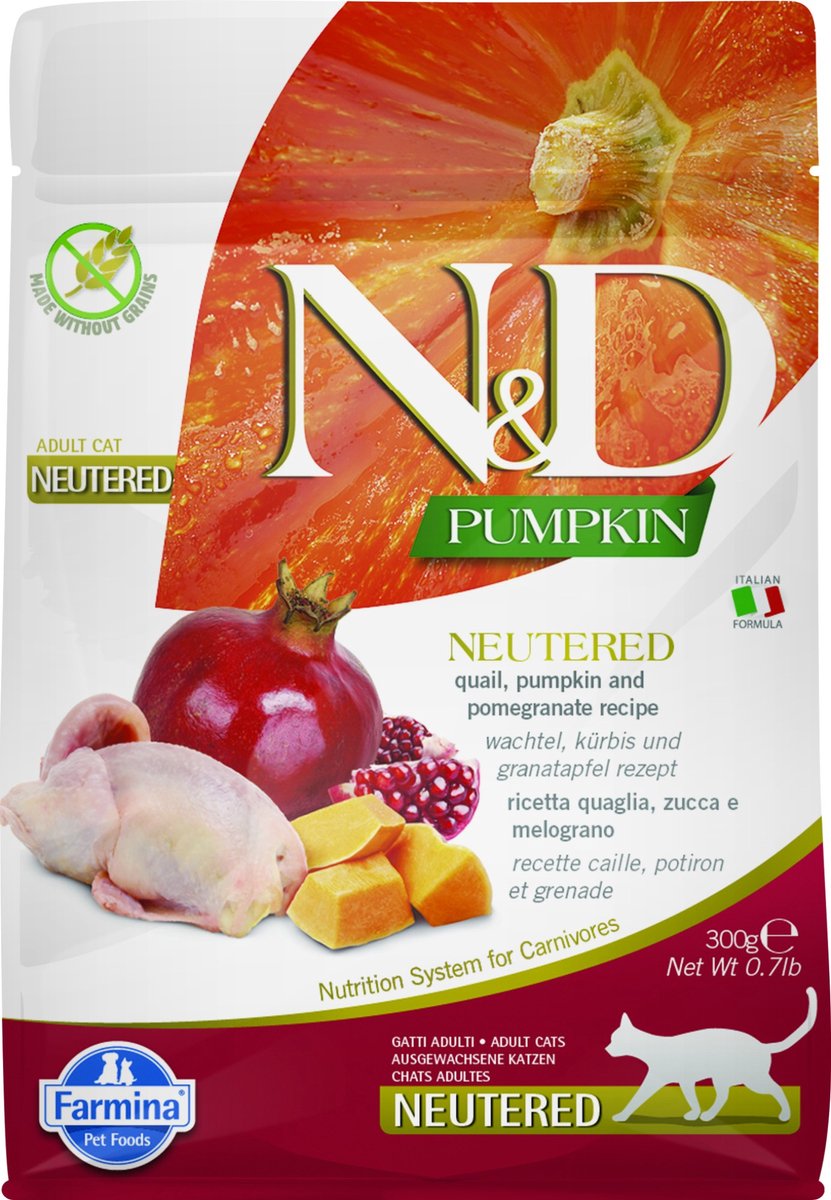 N d Kürbisfutter für die kastrierte Katzenwachtel 300 gr.