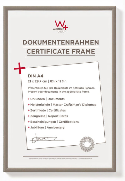 Walther New Lifestyle - Kunststoffrahmen - Fotogröße 21x29,7 cm (Din A4) - Stahl