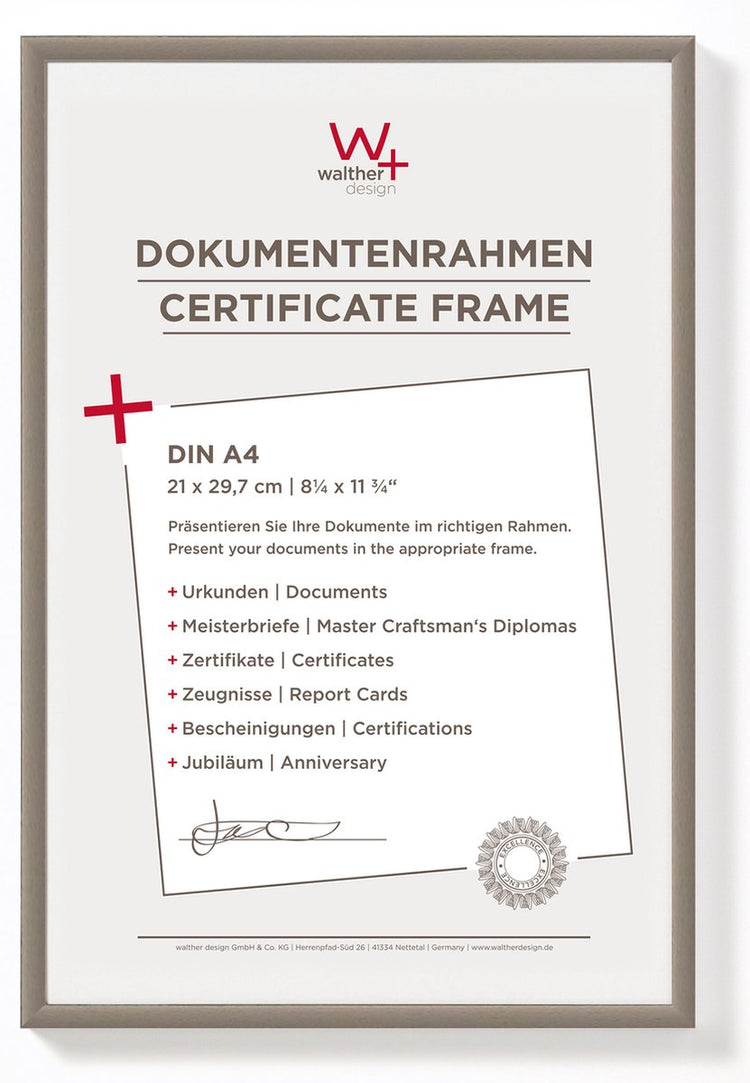 Walther New Lifestyle - Kunststoffrahmen - Fotogröße 21x29,7 cm (Din A4) - Stahl