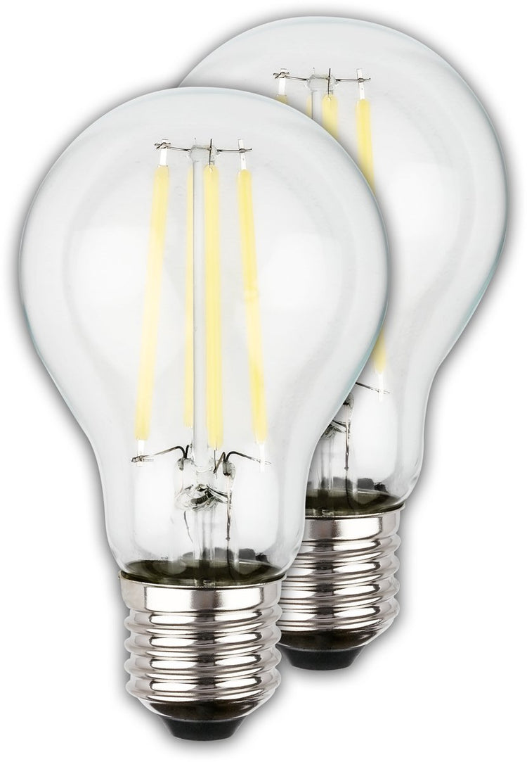 Briloner – ultraeffiziente LED-Lampe – Set mit 2 Lichtquellen – E27 – Filamentbeleuchtung – A60 – 4 W – 840 lm – 2.700 K warmweißes Licht – ø6 cm