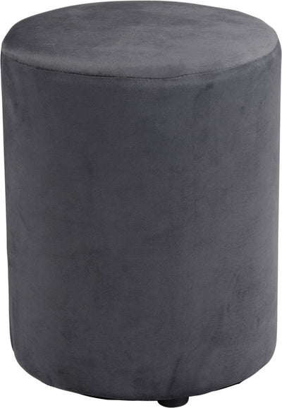 Arti Casa Ottoman runder Samt – runder Samt-Ottomane 28 x 36 cm – kompakter Sessel oder Hocker – Ottomane für Wohn- und Schlafzimmer – Grau