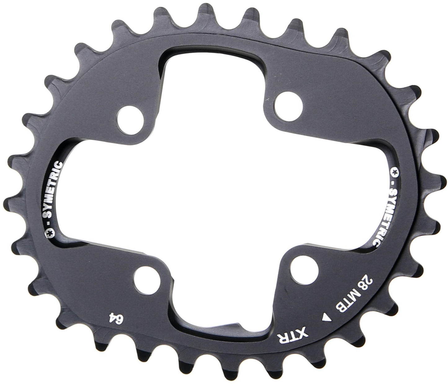 O.Symetrischer Kettenring 28T Alu Schwarz