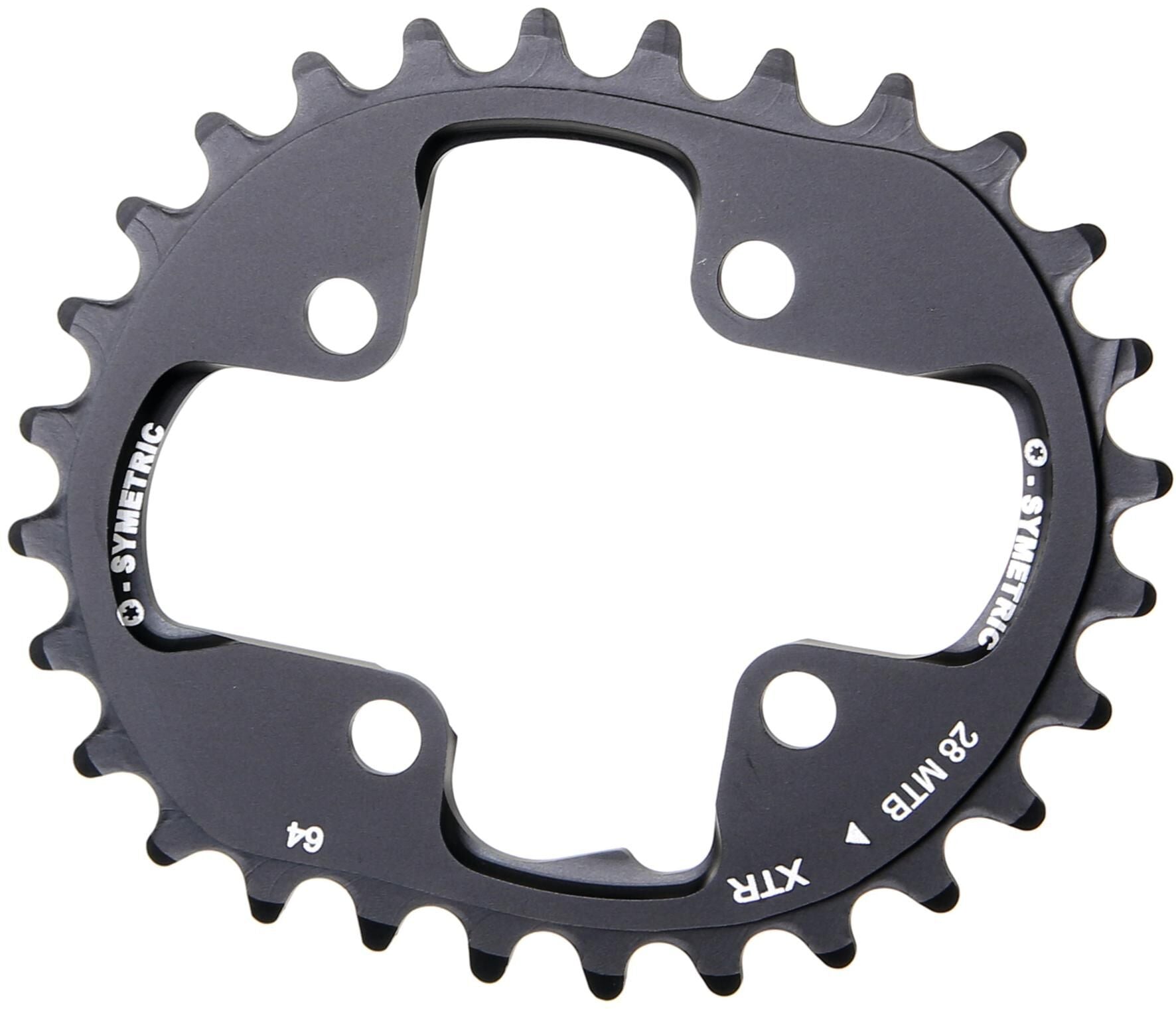 O.Symetrischer Kettenring 28T Alu Schwarz