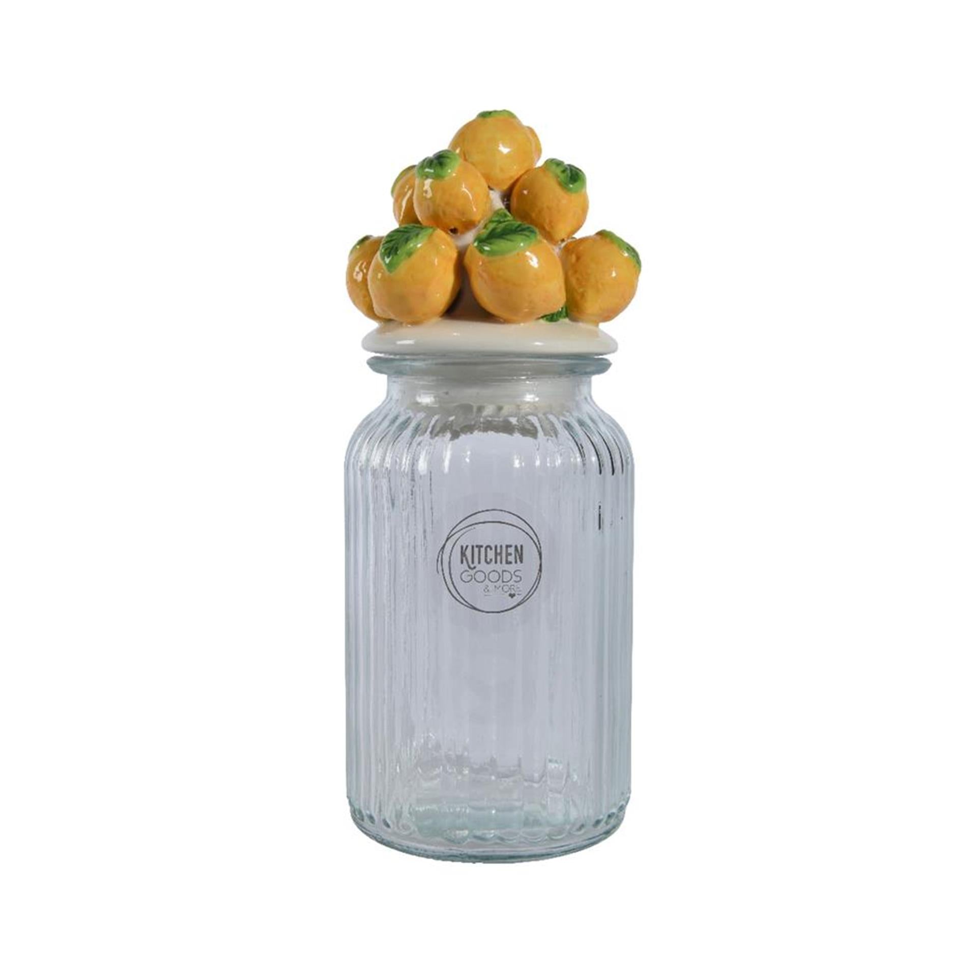 Decoris Vorratsdose Zitrone H27cm Glas Steingut
