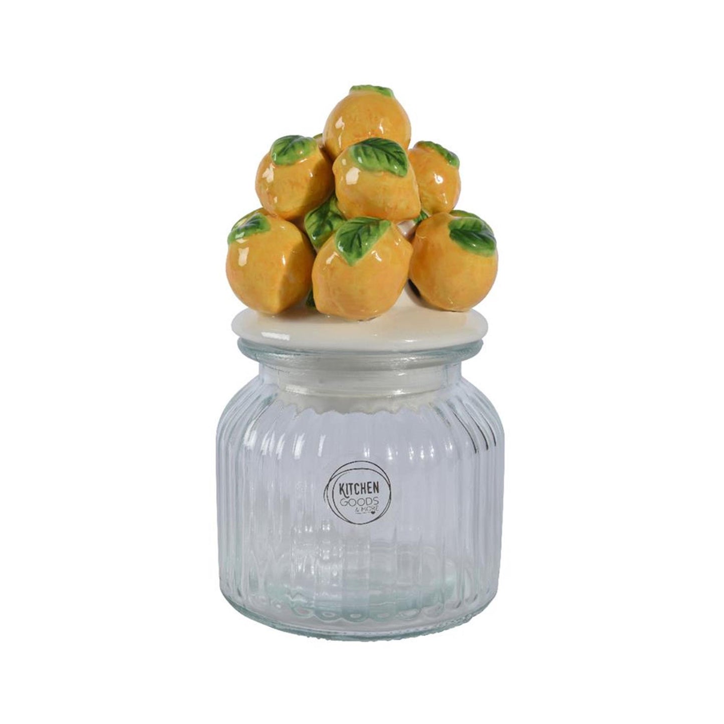 Decoris Vorratsdose Zitrone 19cm Glas Steingut