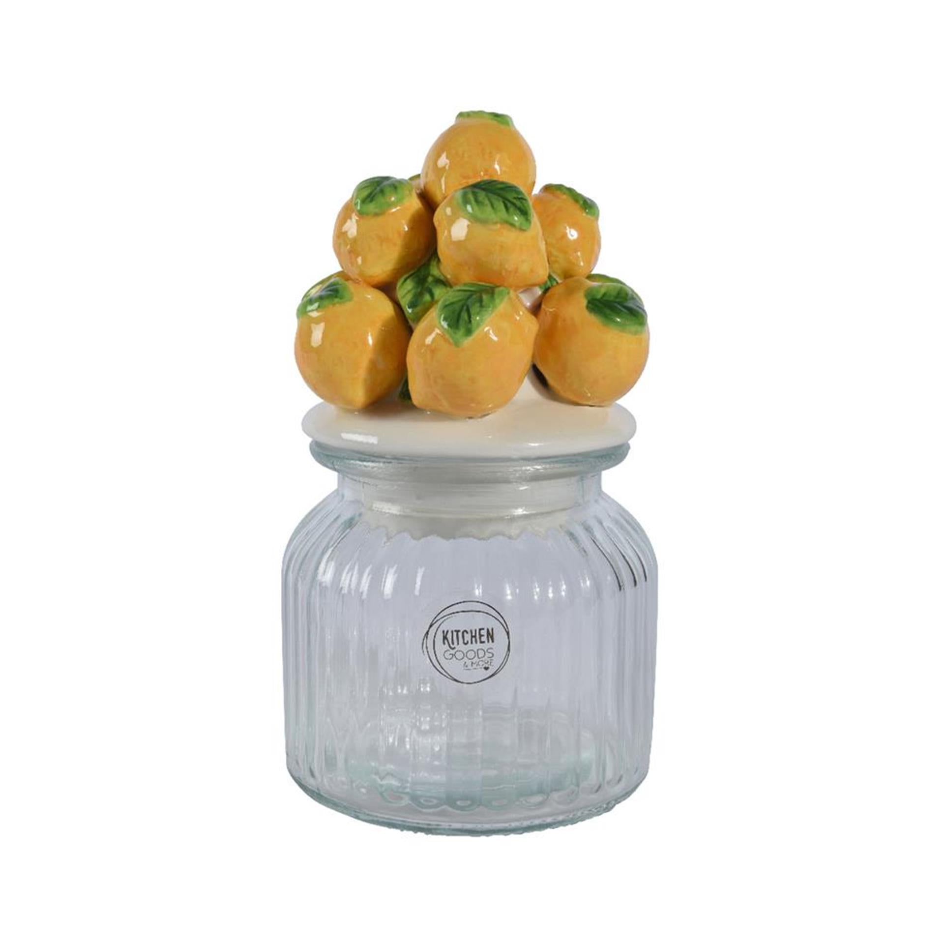 Decoris Vorratsdose Zitrone 19cm Glas Steingut