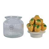 Decoris Vorratsdose Zitrone 19cm Glas Steingut - afbeelding 2
