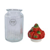 Decoris Erdbeer-Vorratsglas, 26,5 cm, Glas, Steingut