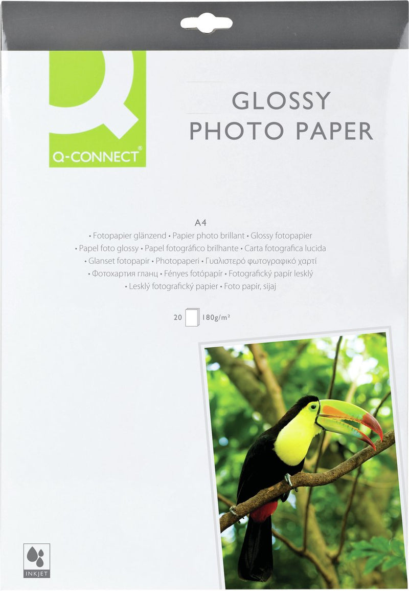 Q-Connect Fotopapier, ft A4, 180 g, Packung mit 20 Blatt