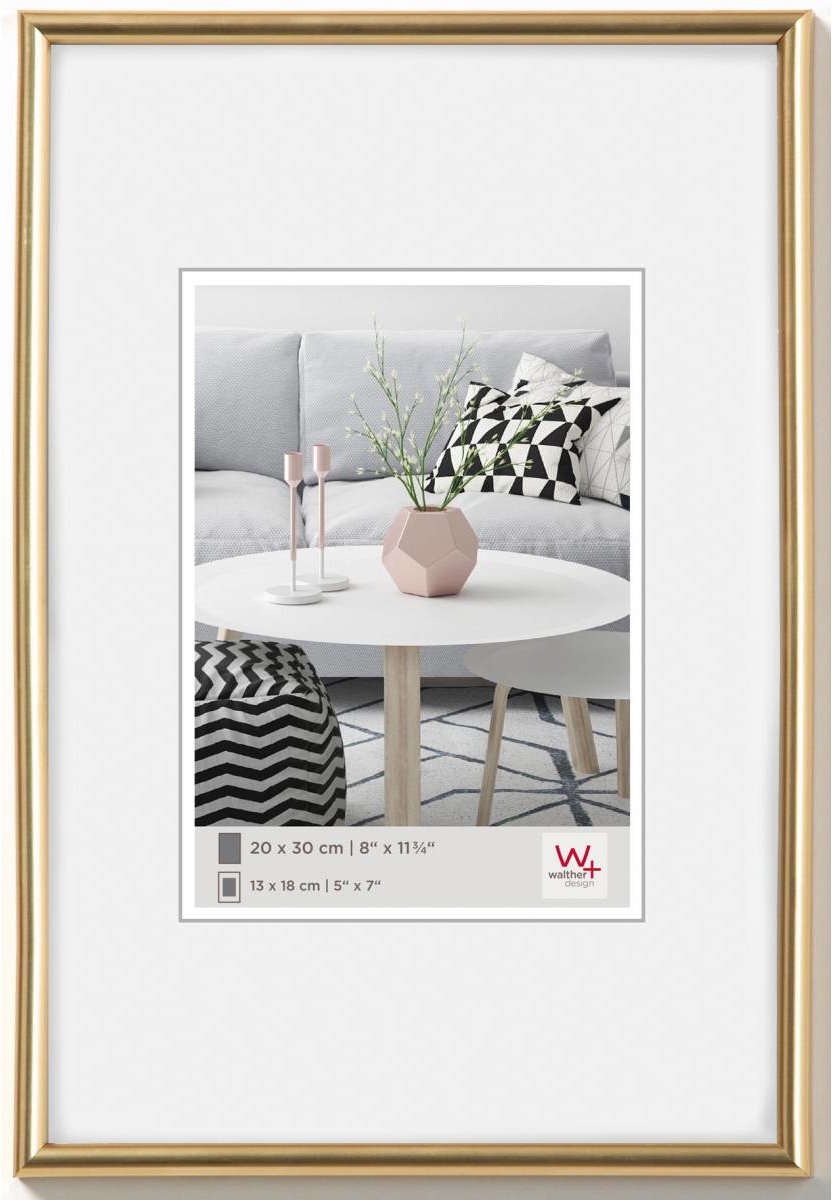 Walther Galeria - Kunststoffrahmen - Fotogröße 20x30 cm - Metallic-Gold