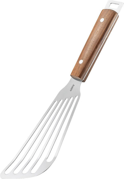Gefu Madero Pfannenwender – Edelstahl und Walnussholz – flexibler Pfannenwender – 31,8 cm