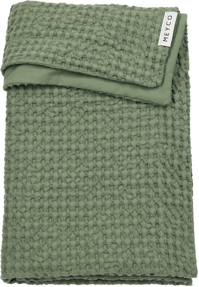 Meyco Baby-Waffel-Baumwoll-Kinderbettdecke – olivgrün – 75 x 100 cm – 1,0 Tog