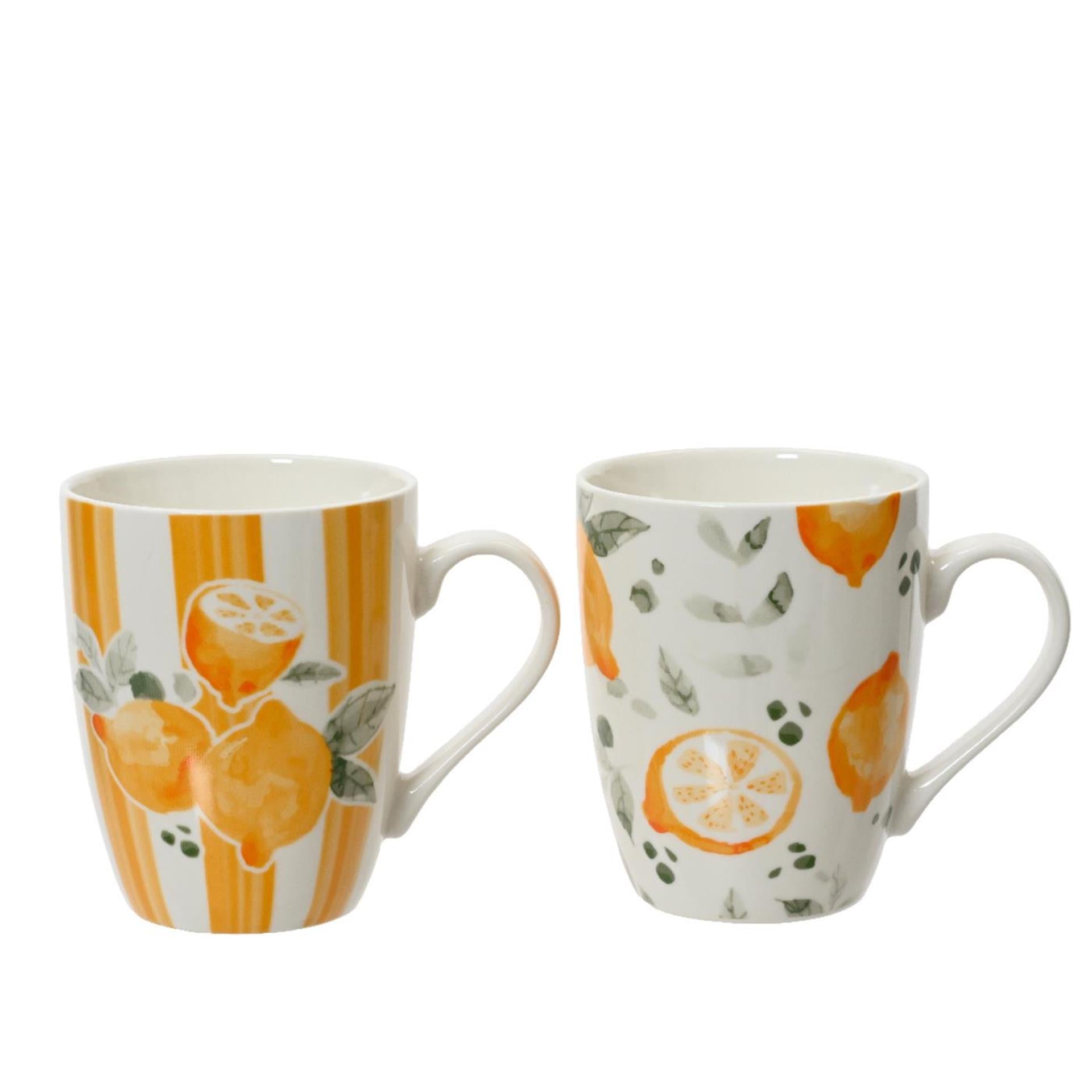 Decoris Porzellanbecher 340 ml Zitrone