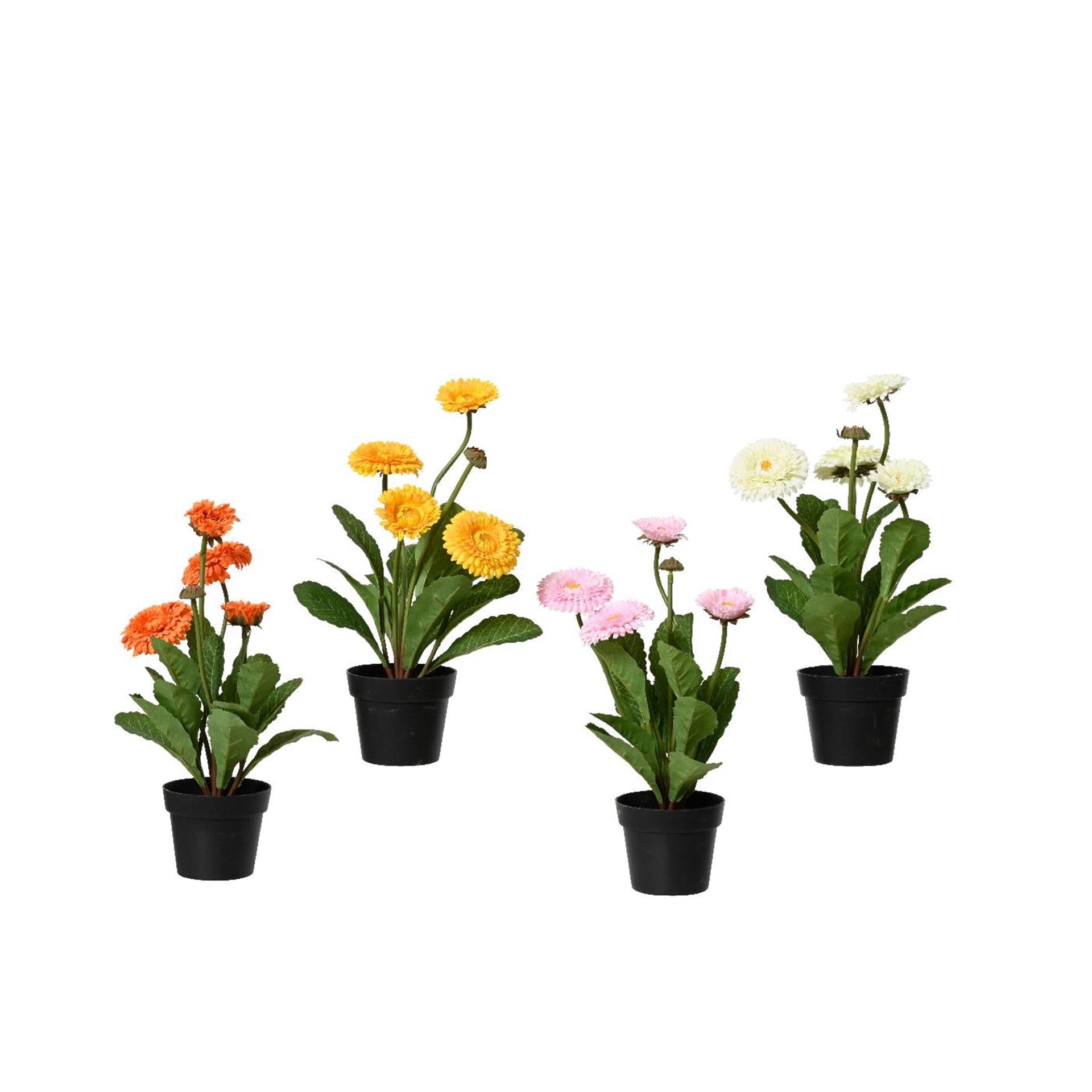 Decoris Kunstblume Chrysantheme im Topf ø20xh30cm