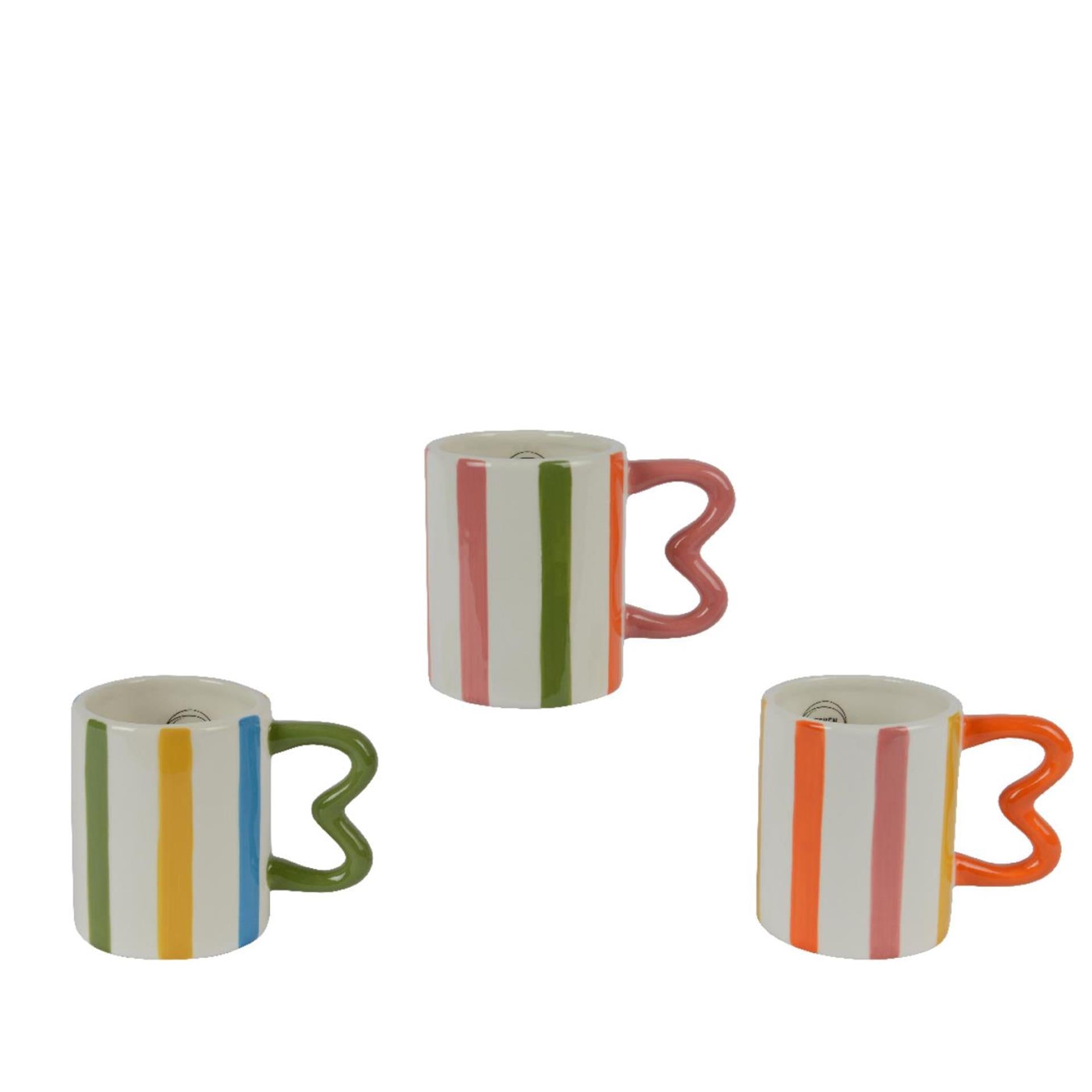Decoris Becher Dolomit 250ml gestreift
