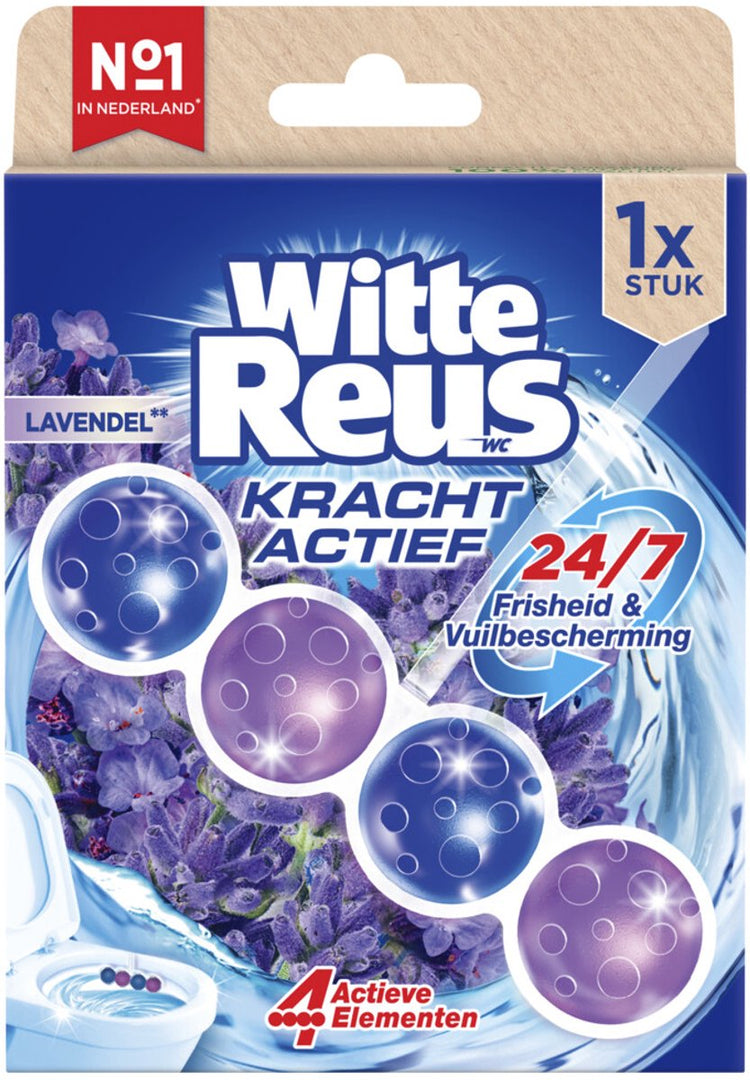 Weißer Riesen-Toilettenblock Power Active Lavendel - 2 Stück