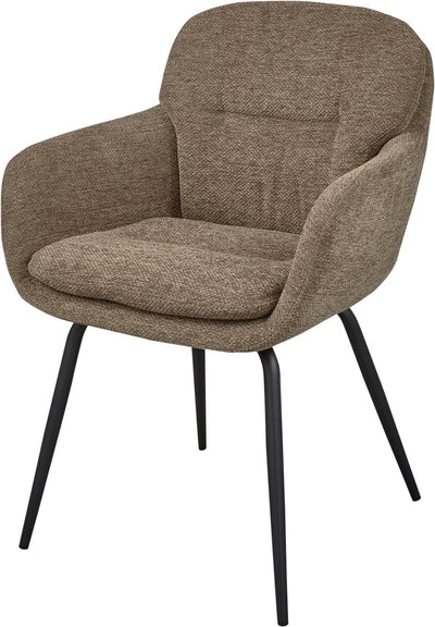 Woood Runa Esszimmerstuhl – Chenille-Stoff – dunkler Sand – 82 x 57 x 59 cm