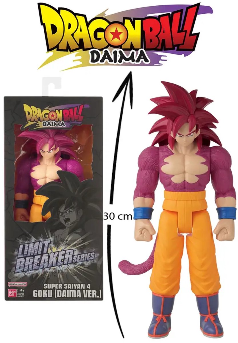 Bandai – Dragon Ball Daima Super Saiyan 4 Goku – Limit Breaker Figur 30 cm Goku SSJ4 – offiziell lizenziertes Dragon Ball Daima – große Actionfigur als Geschenkidee – Spielzeug für Kinder ab 4 Jahren – 40903