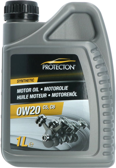 Protecton Motoröl synthetisch – Mid-Saps – Kraftstoffeinsparung – 0w-20 c5 – Anti-Verschleiß- und Korrosionseigenschaften – 1 Liter