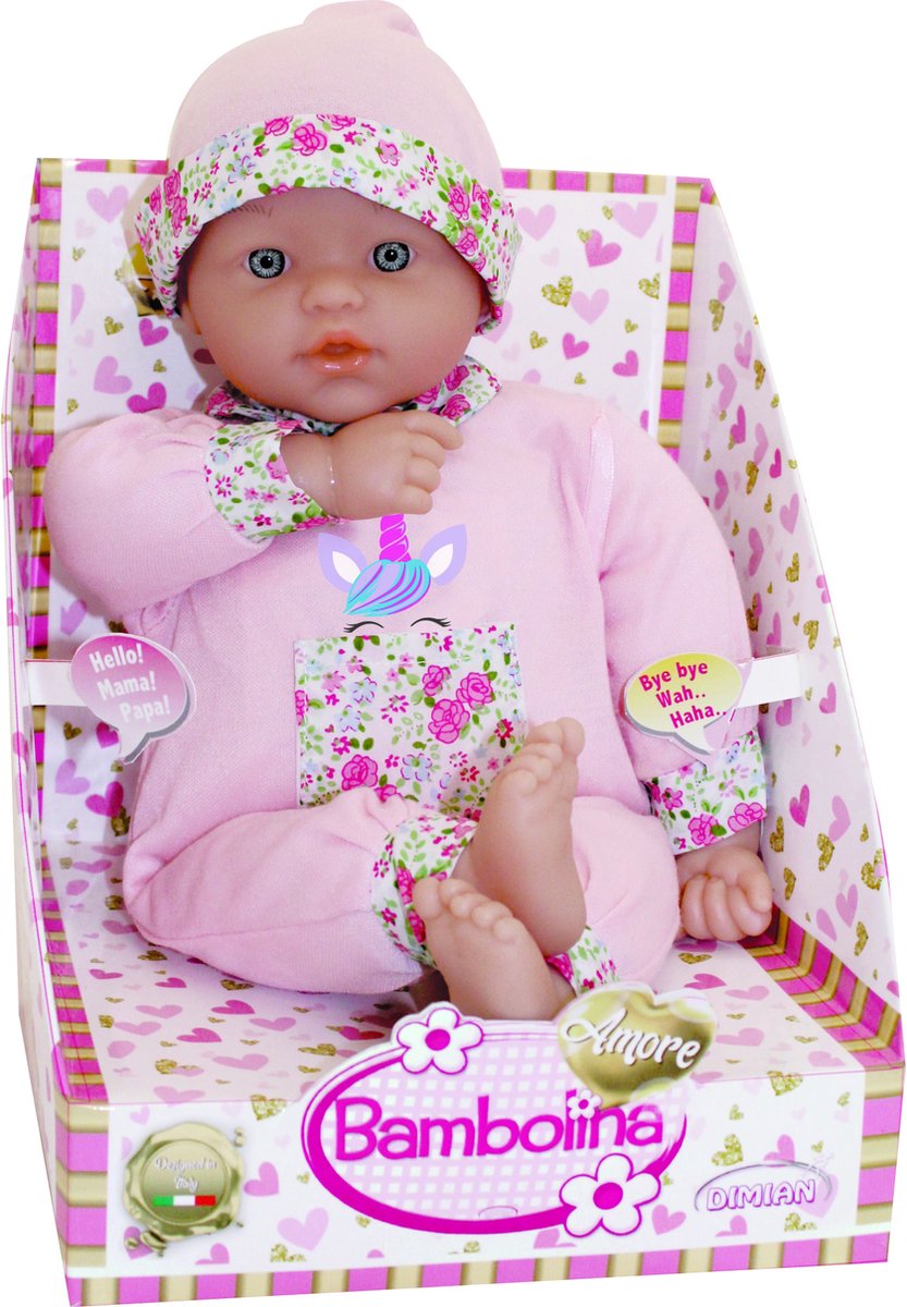 Dimian Stoffpuppe mit Babygeräuschen – Amore – 38 cm.