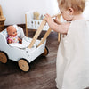 Kleiner Fuß Holz Push Dollwagen kleiner Knopf