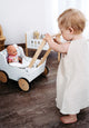 Kleiner Fuß Holz Push Dollwagen kleiner Knopf