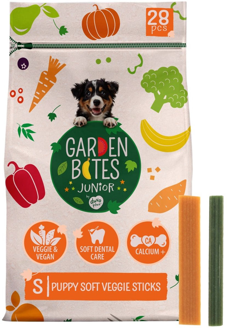 Garden Bites duvoplus – weiche Gemüsesticks Hundesnacks – Hundeleckerlis – vegetarisch glutenfrei – Welpe klein 28 Stück